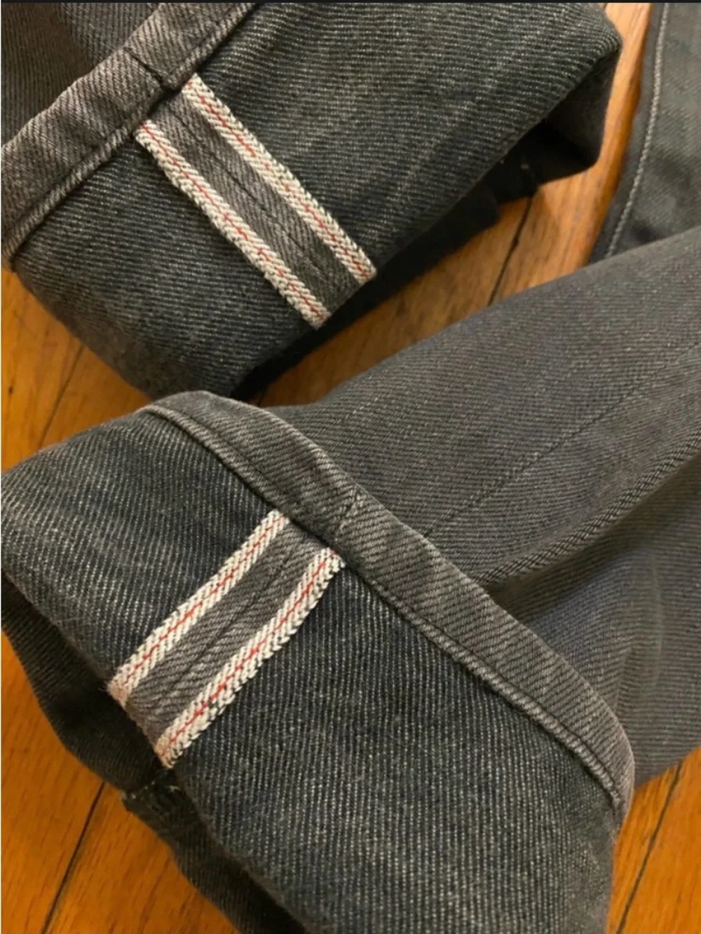 Fabric Brand Japan Selvedge Denim Jeans Slim Straight Dry Gray Japan 🇯🇵 Sz 30x34